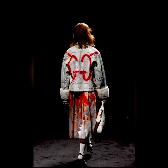 Gucci Trouble Andrew Gucci Ghost Runway Collaboration Logo Denim Mink Fur Jacket - Picture 5 of 17